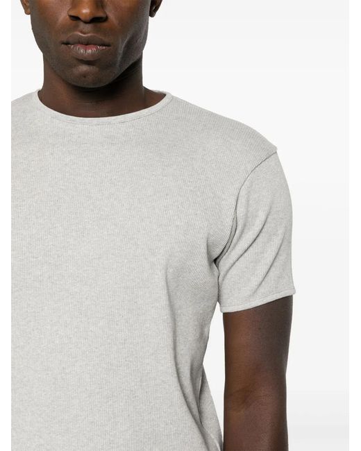 Fursac White Ribbed-Effect T-Shirt for men