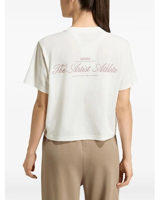 Adidas White Motion G T Logo-Print Short-Sleeve T-Shirt