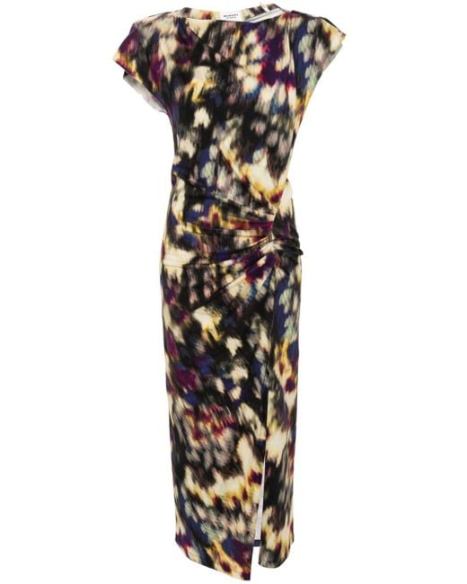 Robe longue Nadela à imprimé abstrait Isabel Marant en coloris White