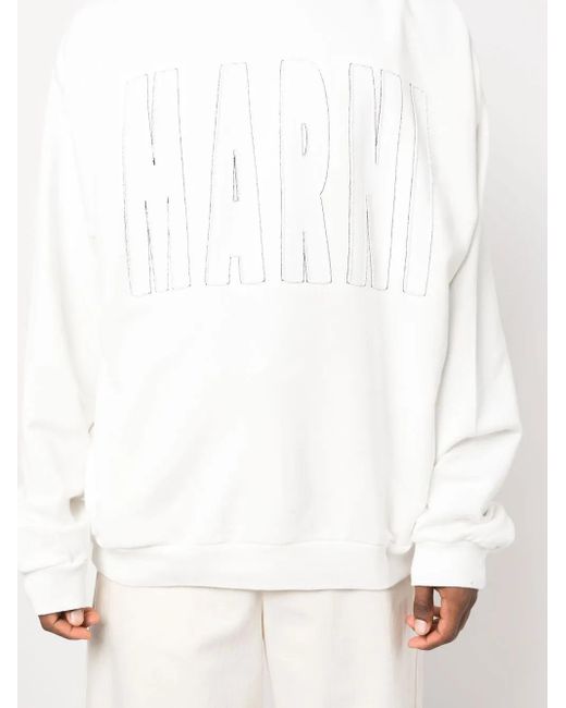 Marni White Cotton Sweatshirt for men