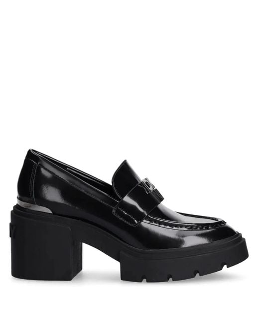 DKNY Black Block-Heel Loafers