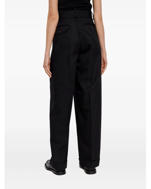 DSquared² Black Pleated Wool Trousers