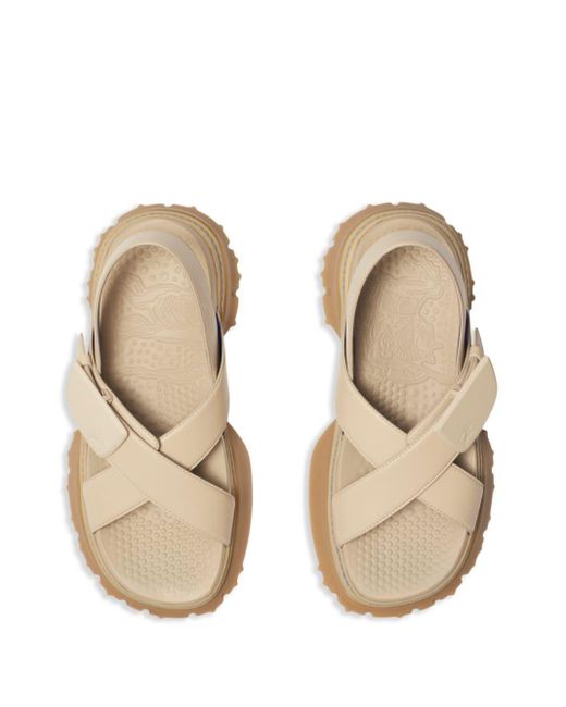 Burberry Natural Leather Pebble Sandals