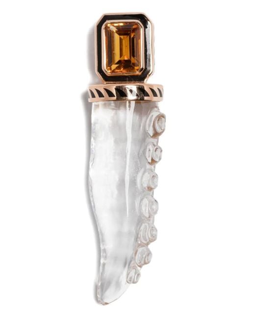 Dezso by Sara Beltran White 18K Rose Tentacle Multi-Stone Pendant