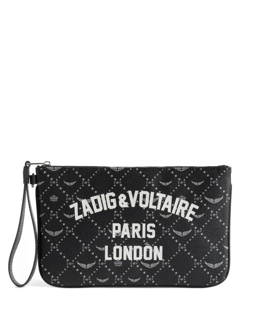 Zadig & Voltaire Black Z Pouch Resort London Clutch Bag