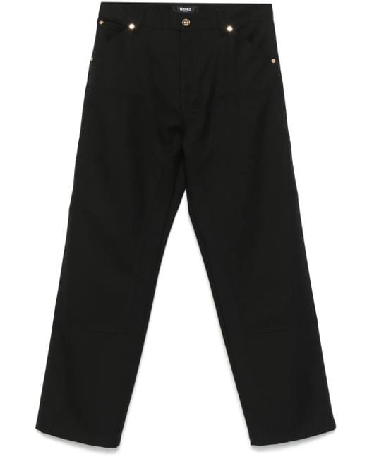 Versace Black Carpenter Straight-Leg Trousers for men
