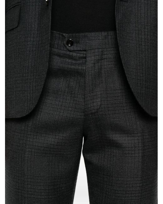 Lardini Black Checked-Pattern Wool Suit for men