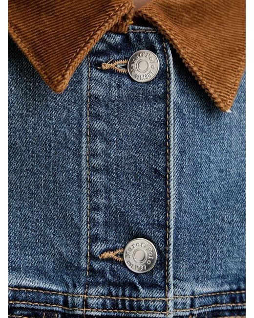 Marc O' Polo Blue Corduroy-Collar Denim Jacket