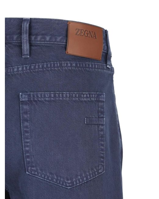 Zegna Blue Five-Pocket Jeans for men