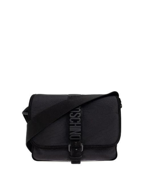 Moschino Schoudertas Met Logoplakkaat En Gesp in het Black voor heren
