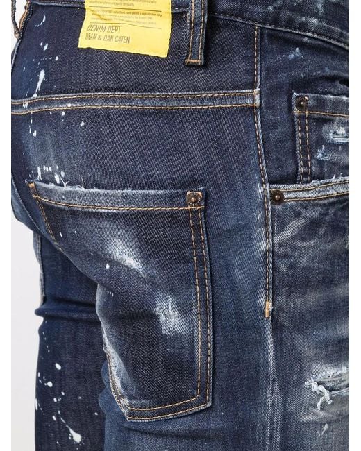 DSquared² Blue Jean Skinny Effet Vieilli for men
