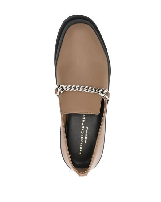 Stella McCartney Brown Chain-Detailed Loafers