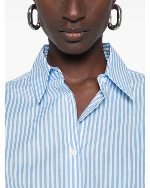 Frankie Shop Blue Peri Vertical-Stripe Shirt