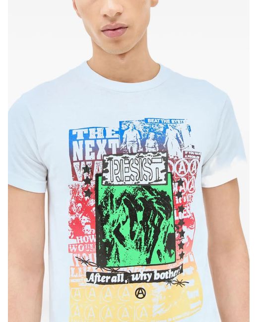 Nancy Ganz White Lies Printed Crew-Neck T-Shirt for men