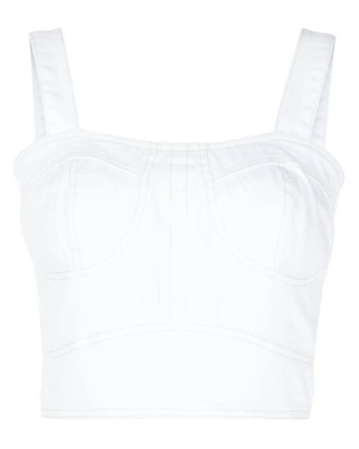 Lethicia Bronstein White Ana Corset Crop Top