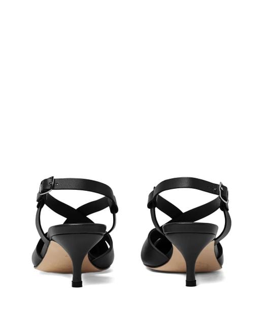 Scarosso Black Slingback Pointed-Toe Pumps