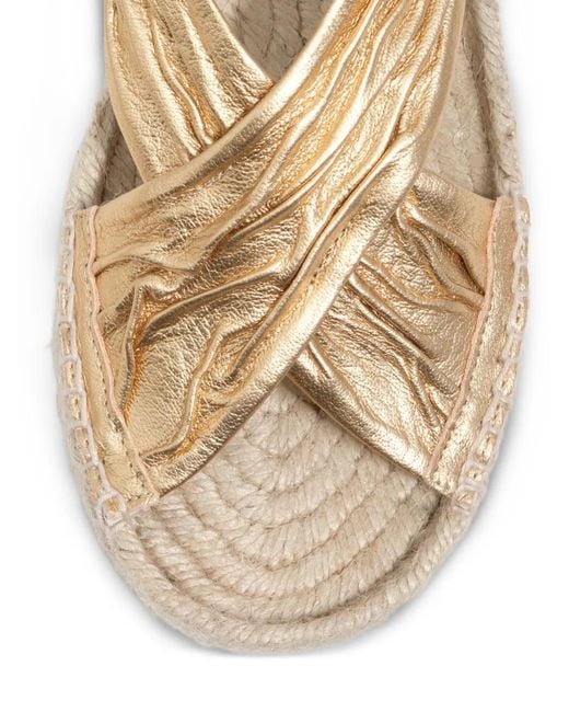 Bimba Y Lola Metallic Leather Wedge Sandals