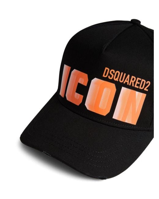 DSquared² Black Logo-print Baseball Cap for men