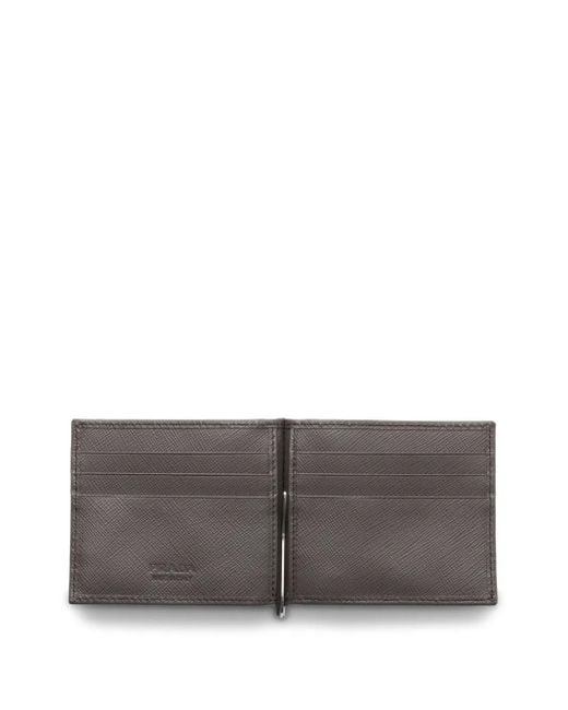 Prada Gray Saffiano Leather Wallet for men