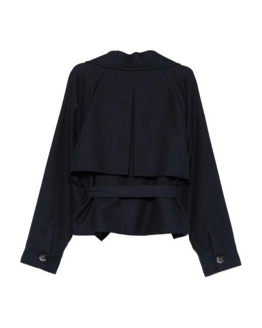 Ba&sh Blue Lonnie Belted Double-Breasted Jacket