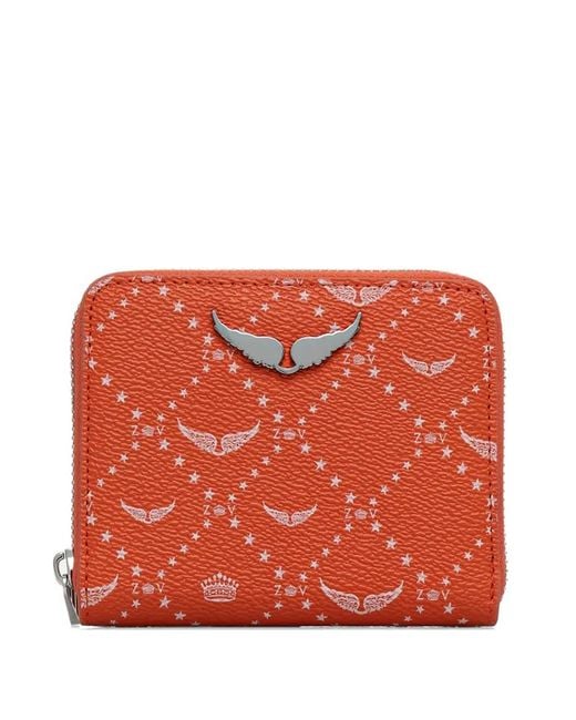 Zadig & Voltaire Red Star-Print Logo Wallet