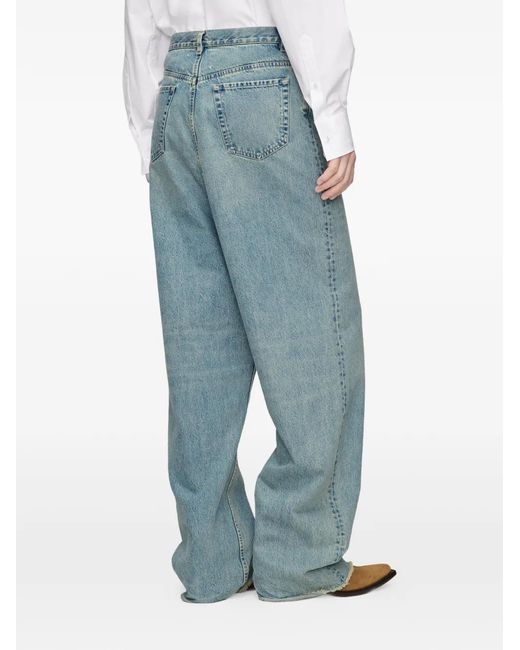 Maison Margiela Blue Dropped-Rise Five-Pocket Jeans for men
