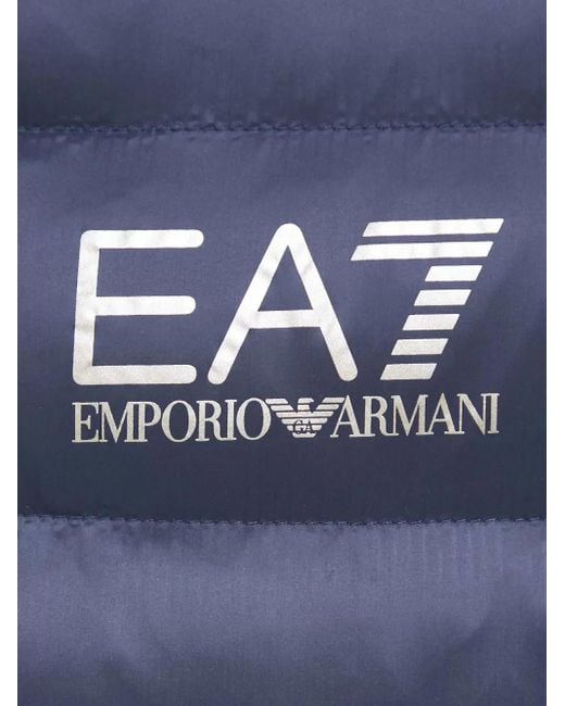 Chaqueta Con Capucha Y Logo EA7 de color Blue