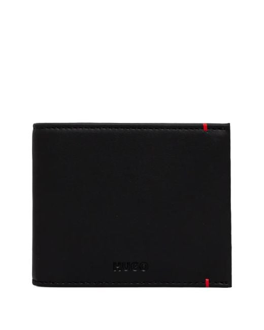 HUGO Black Logo-Embossed Wallet for men