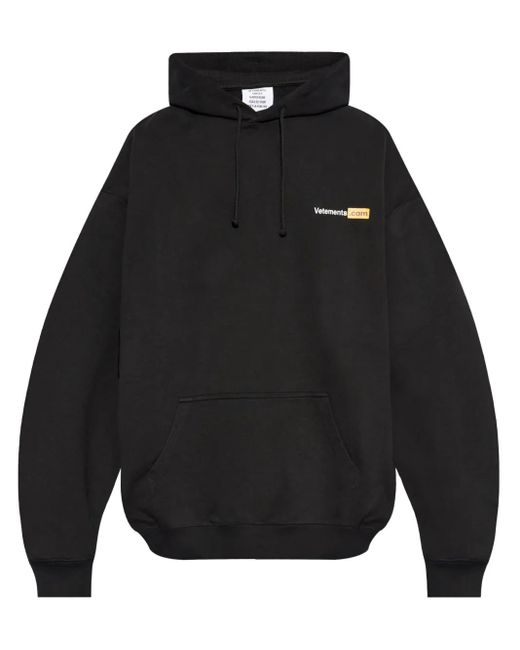 Sudadera con capucha y logo Vetements de hombre de color Black