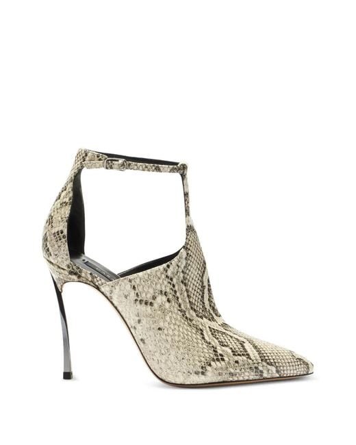 Casadei Natural Blade Python-Print Pumps