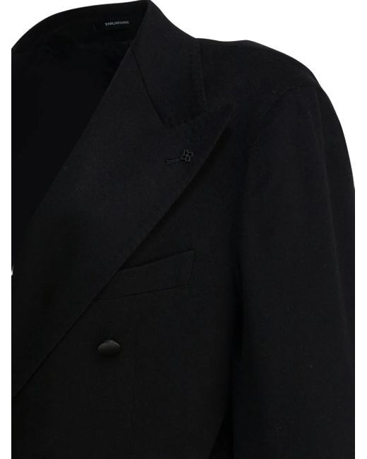 Tagliatore Black Double-Breasted Blazer for men