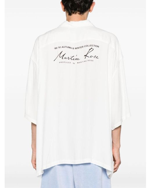 Camisa con parche del logo Martine Rose de hombre de color White