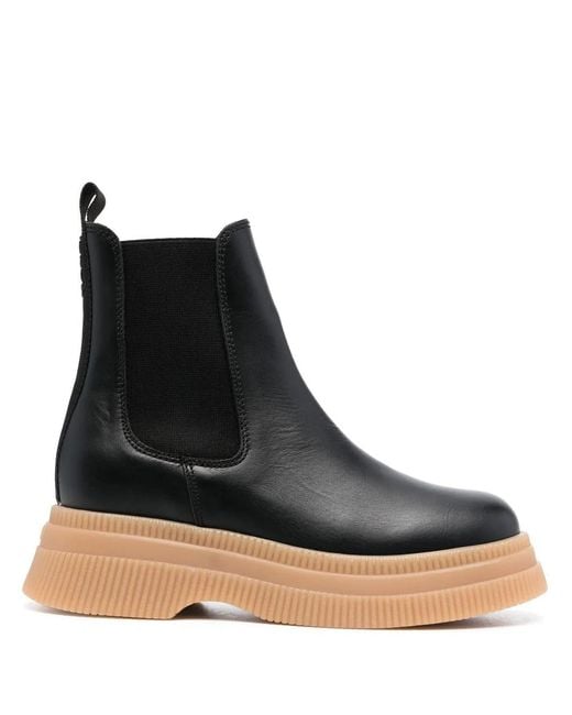 Ganni Black Elasticated Side-panel Boots