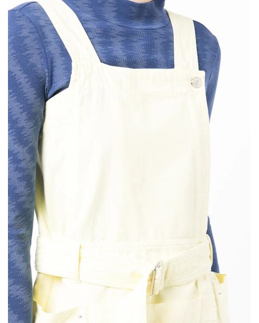 KENZO White Cotton Pinafore Dress