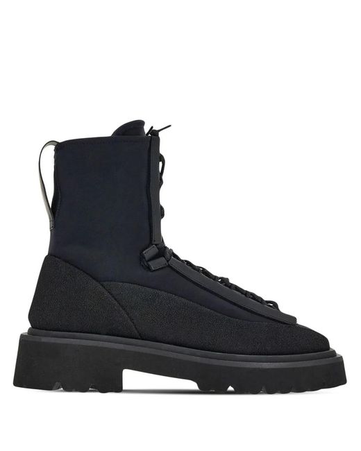 Ferragamo Black Hybrid Combat Boots