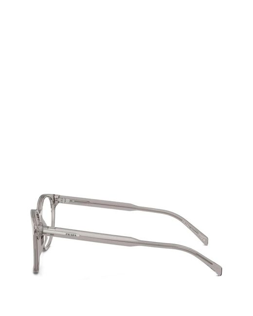 Prada Gray Round-Frame Glasses