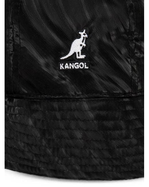 Kangol Black Logo-Patch Bucket Hat