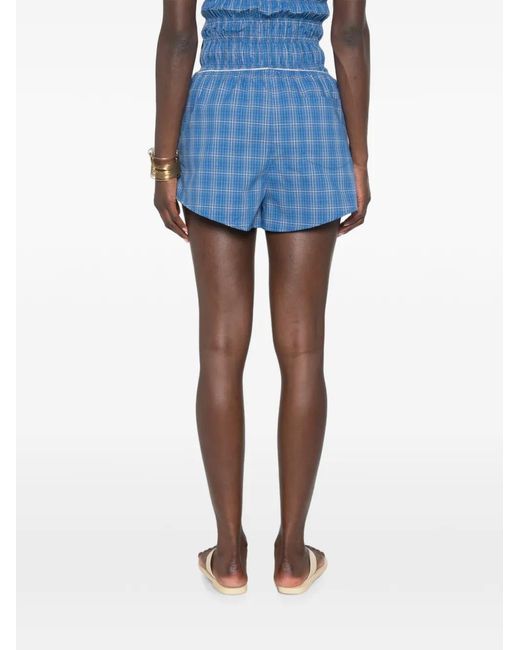 Faithfull The Brand Blue Short Leya À Carreaux