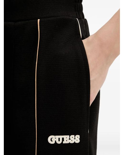 Guess Black Side-Stripe Track Pants