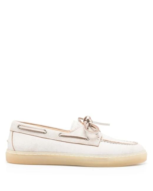 COPENHAGEN White Suede Boat Shoes