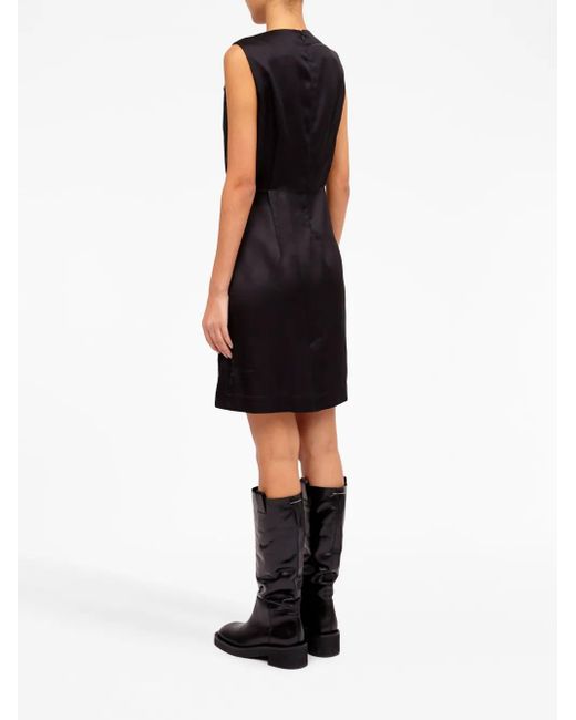 MM6 by Maison Margiela Black Pinstriped Sleeveless Minidress
