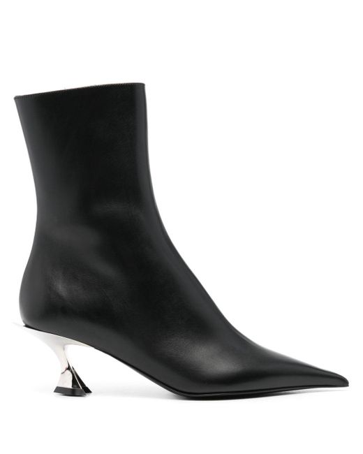 Mugler Black 60Mm Leather Ankle Boots
