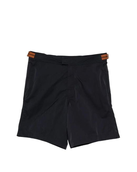 Zegna Black Buckle-Fastening Swim Shorts for men