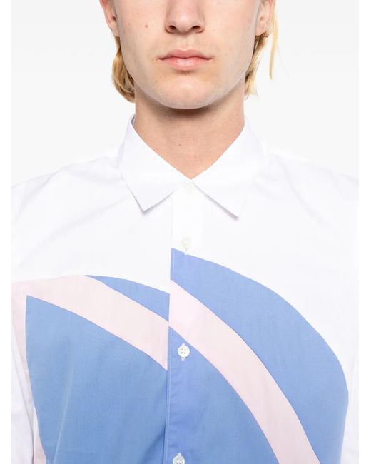 Comme des Garçons Blue Panel Shirt for men
