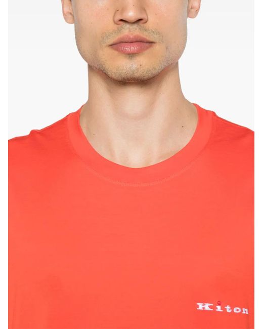 Kiton Logo-Embroidered T-Shirt for Men | Lyst