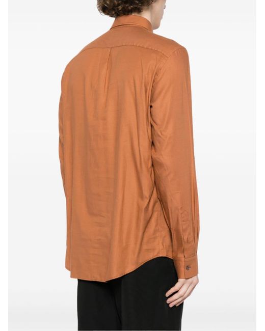 Paul Smith Katoenen Popeline Button-up Overhemd in het Orange voor heren
