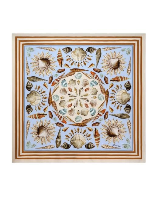 Dolce & Gabbana Metallic Shell-Print Silk Scarf for men