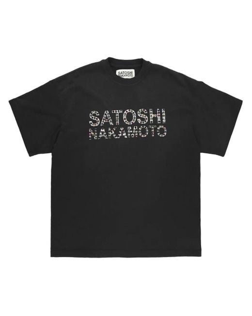 Satoshi Nakamoto Studded Logo T-Shirt in Black for Men | Lyst UK