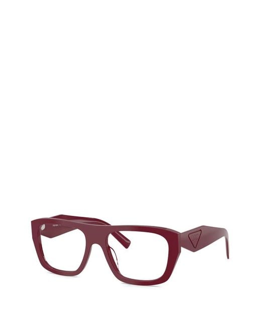 Prada Red Geometric-Frame Glasses