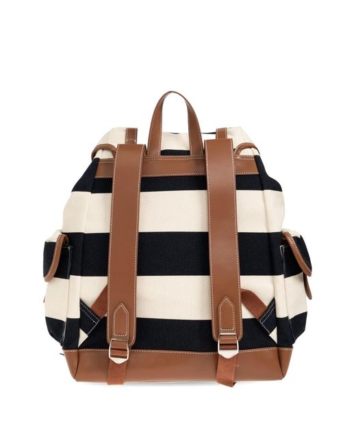 Paul & Shark Black Striped Drawstring Backpack for men